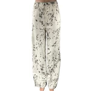 Lovers + Friends Lover Boy White Leopard Print Straight Baggy Denim Jeans Sz 29